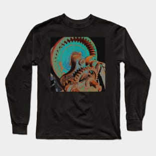 Gears In Blue Long Sleeve T-Shirt